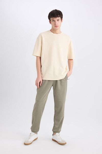 DeFacto Pantaloni de sport subțiri cu croiala normală, cu buzunar cu fermoar, talie cu șireturi, picior elastic B3657ax24sp