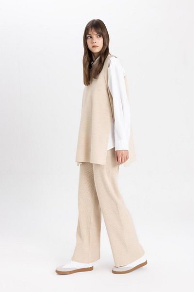DeFacto Knitwear Pants Straight Fit Wide Wide Leg C2088Ax24Sp