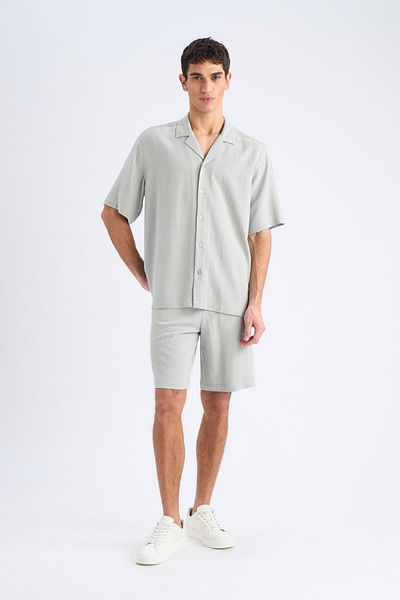 DeFacto Relax Fit Καλοκαιρινό λινό σορτς D8835AX25SM