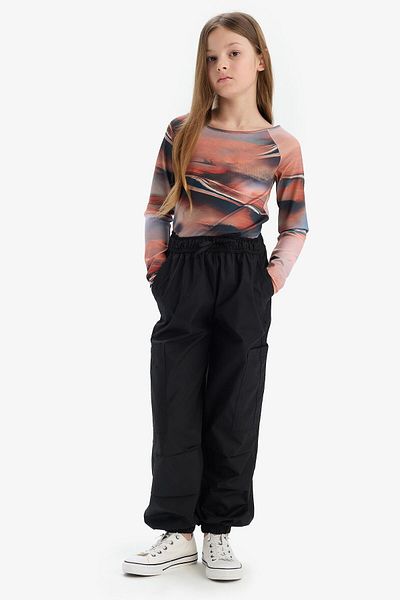 DeFacto Girl's Parachute Cargo Jogger Leg Cotton Pants D7607A825Sm