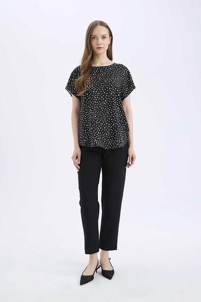 DeFacto Pantaloni cu aspect de in cu talie înaltă, cu buzunare jogger