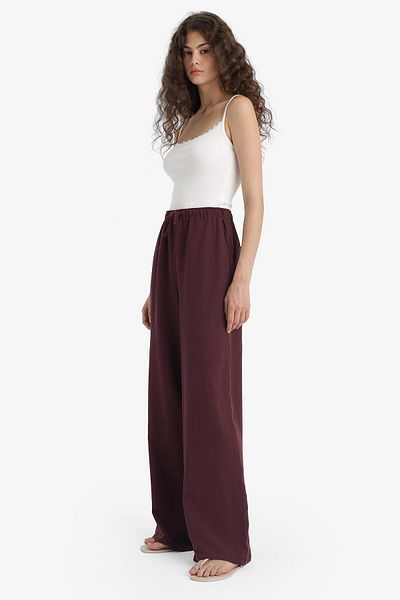 DeFacto Wide Leg Pocket High Waist Standard Length Linen Blended Pants F5024Ax25Sp