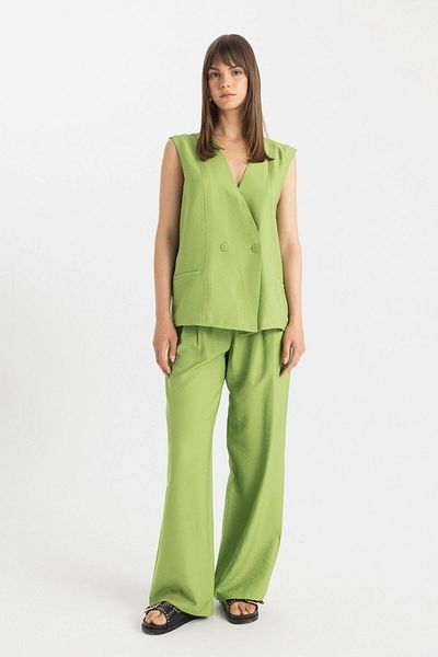 DeFacto Wide Leg Wide Loose Leg Penli Basic Straight Classic Palazzo Trousers C5931Ax24Sm
