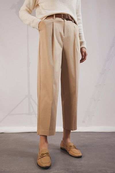 DeFacto Pantaloni de iarnă Carrot Fit cu talie înaltă - Model de bază cu centură