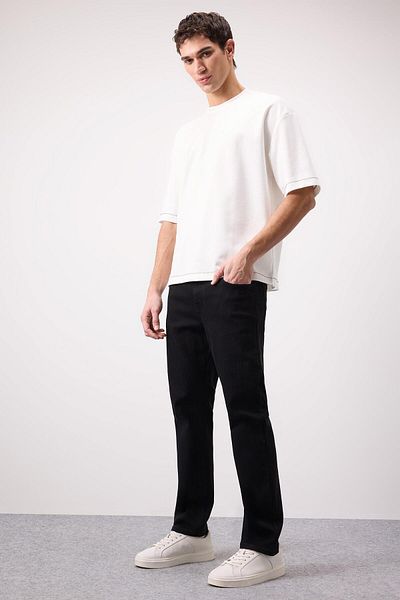 DeFacto Дънки Sergio Regular Fit Normal Cut Normal Tall Прави черни дънки E7449ax25sp