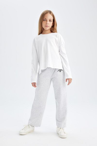 DeFacto Pantaloni de sport cu imprimeu morcov pentru fete - croială morcov, talie elastică D0738a824au