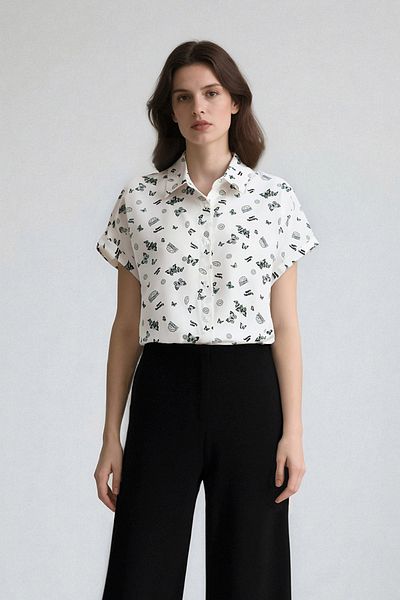 DeFacto Short Sleeve Cool Motif Shirt Z1661Az24Sp