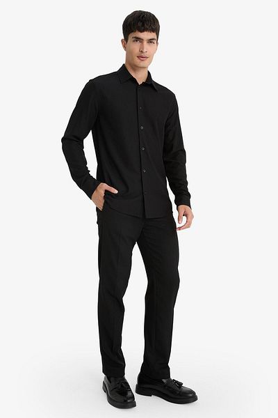 DeFacto Pantaloni de jogger din țesătură de vară, talie cu șireturi, elastic, picior drept, elastic în toate direcțiile cu buzunare A9943ax24au