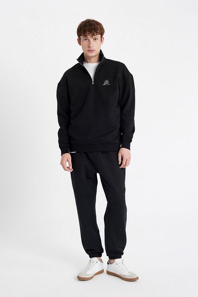 DeFacto Άνετο φούτερ με στάμπα με φερμουάρ - Comfort Regular Fit C6132ax24au