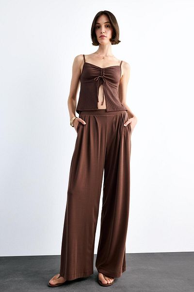 DeFacto Pantaloni modal cu talie flexibilă și picioare largi F8507ax25sm