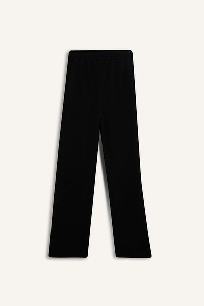 DeFacto Black Sweatpants with Wide Leg and Pockets - Elastic Waist D3759Ax24Au