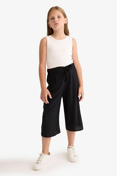 DeFacto Pantaloni negri pentru fete T3877A6/BK27