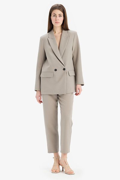 DeFacto Pantaloni din țesătură crop cu fermoar cu talie înaltă picior îngust C2466ax25sp