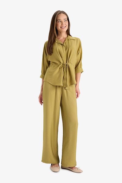 DeFacto Straight Wide Pocket Detailed Wide Leg Trousers F3420Ax25Au