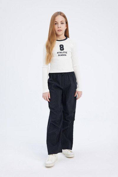 DeFacto Girls' Elastic Waist Straight Leg Parachute Pants D7605A825Sm