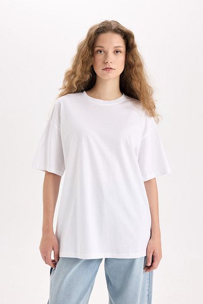 DeFacto Oversize Fit Crew Neck Short Sleeve 100% Cotton T-shirt V4136az22sp