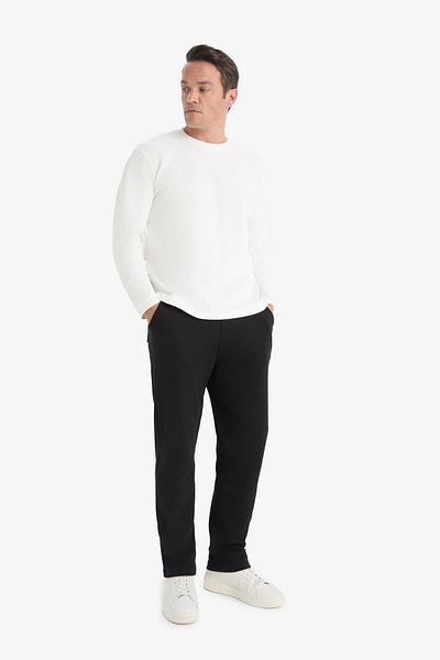 DeFacto Pantaloni de sport texturați cu picioare drepte și buzunare cu croiala normală D7603ax25sp
