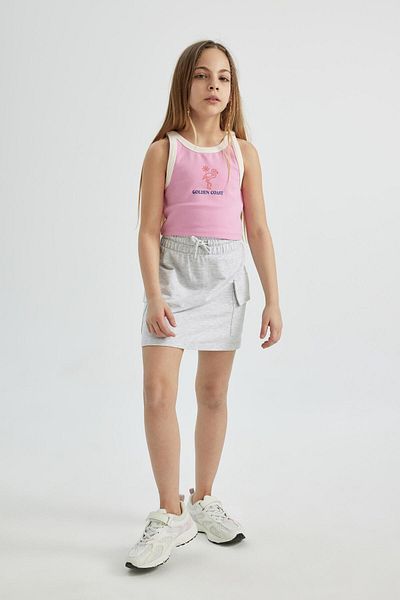 DeFacto Girl's Cargo Pocket Lace-Up Waist Skirt B4471A824Sm