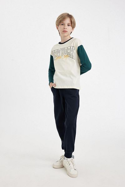 DeFacto Pantaloni de sport Jogger pentru băiat bleumarin - cu buzunare și talie elastică R5970a624au
