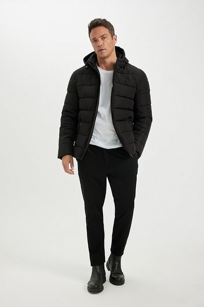 DeFacto Slim Fit Slim Fit, căptușit cu glugă, cu fermoar, haină impermeabilă R0216AZ25AU