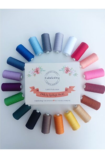 fabricorg 1000 m X 20 Colors 120 Number Machine & Hand Sewing Thread Set-1