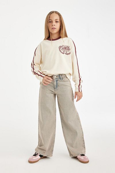 DeFacto Girl's Jean Trousers Light Blue D7178A824Wn