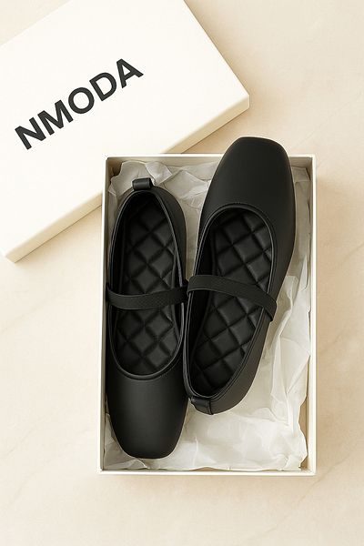StWenn F Black Ballerina Light Comfortable Sole Orthopedic Women's Mother Shoes Work Office Daily