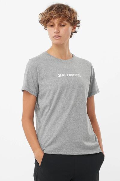 Salomon LC2217 Дамска тениска с лого SS Tee W, сива