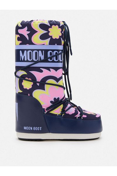MOON BOOT 80D for Woman/Girl 1402940 -Jb10 Moon Boot Icon Flower Lilac/Cyber Lime Boots
