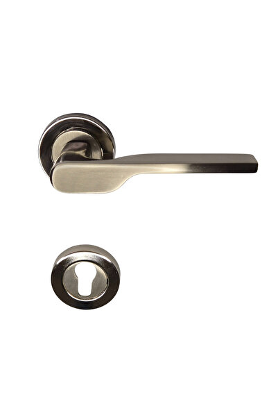 HOBİDABİ Sofya Yale Kol Nikel Saten Dış Çelik Kapı Kolu Ön ve Arka Takım İle Birlikte 2 Adet