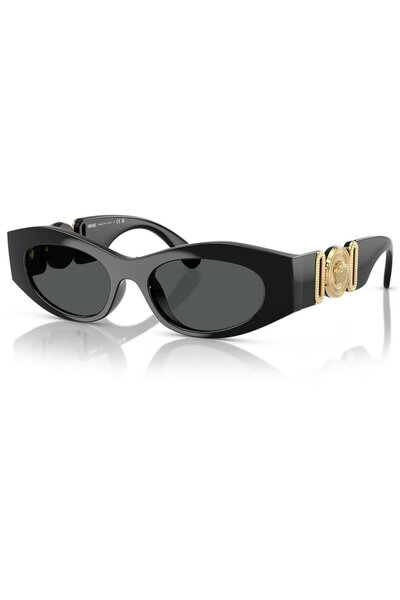 Versace And 4480U Gb187 51 Women's Oval Black Bone Sunglasses