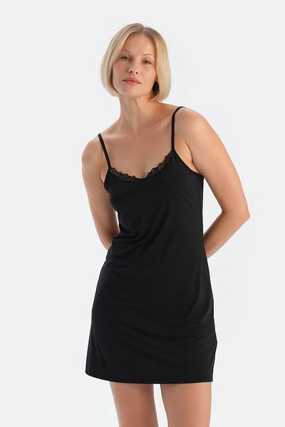 Dagi Μαύρο φόρεμα Jupon με λεπτό λουράκι