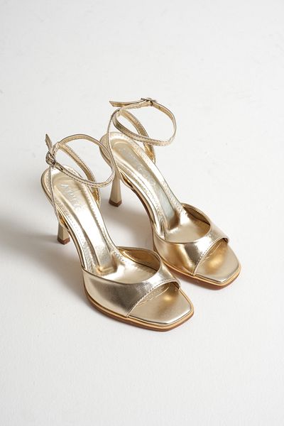 Artgoo Women's Gold Ankle Strap Daily Comfortable Classic Heels