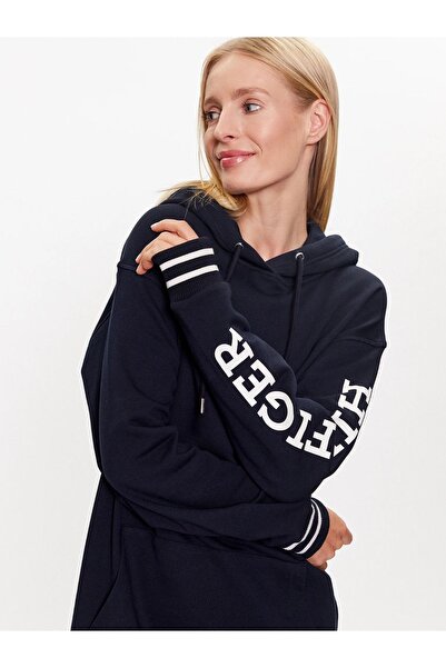 Tommy Hilfiger Kapşonlu Kol Detaylı Baskı Günlük Elbise