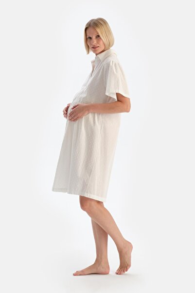 Dagi Cămașă de noapte de maternitate din muselină albă