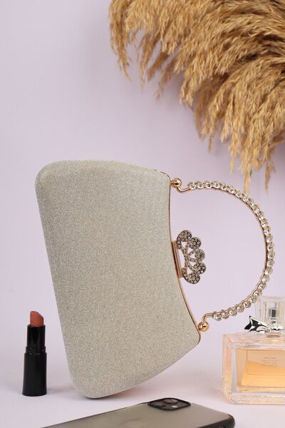 weem bag Elysara Eb0711 |   Pearl Glitter Butterfly Handle Evening Bag