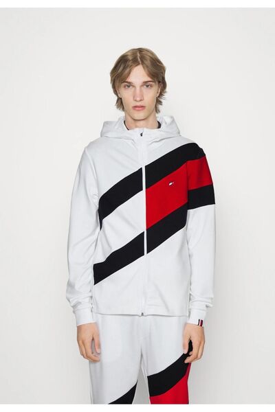 Tommy Hilfiger Colobloked  Hoody Renkli Fermuarlı Sweatshirt