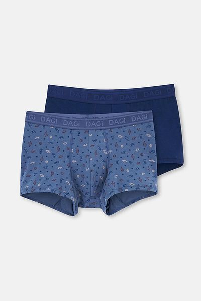 Dagi Blue 2-Piece Patterned Micro Modal Boxer