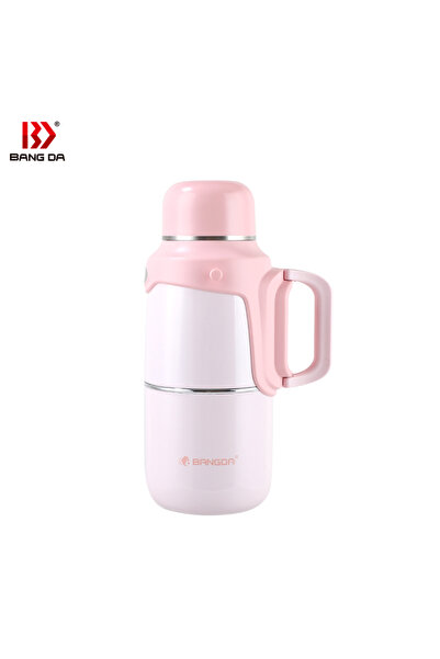 Tantitoni PEMBE ASKILI VE TUTACAKLI PASLANMAZ ÇELİK TERMOS 800ML