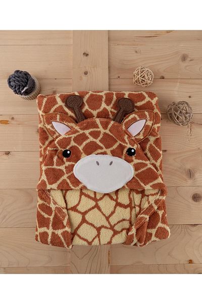 Baveno Cotton Giraffe Patterned Baby & Kids Swaddle Poncho