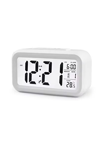 Genel Markalar Öğrenci Dijital Masa Saati Fotoselli Alarmlı Işıklı Termometre...