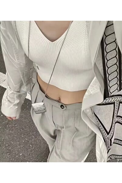 QERMA قلادة من الفولاذ التيتانيوم على شكل حقيبة صغيرة، تصميم كوري منسوج، هدية...