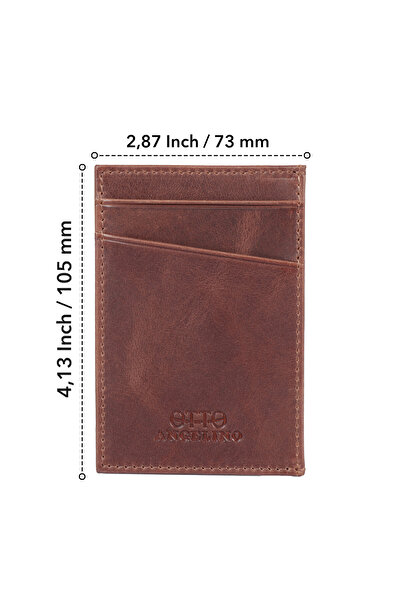 OttoAngelino Unisex Genuine Leather RFID Protected Thin Design Card Holder
