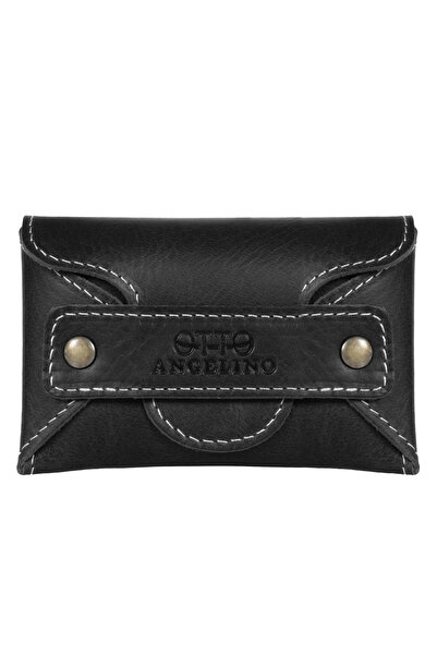 OttoAngelino Унісекс Чорний Otto Angelino Шкіряний гаманець для карток
