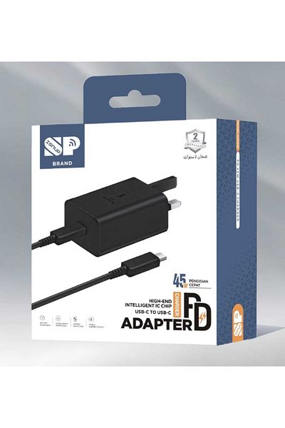 SP 45W Fast Charging Wall Charger with UK Plug USB-C to USB-C for Samsung Devices with Type-C Cable