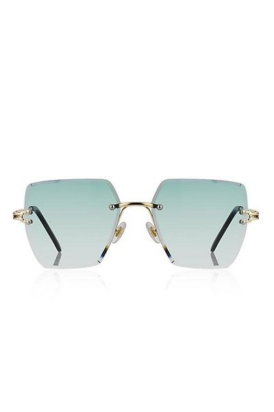 Aqua Di Polo 1987 زجاج أخضر مقطوع - نظارات شمسية نسائية Apsg 000110 --57 إيكارتمان