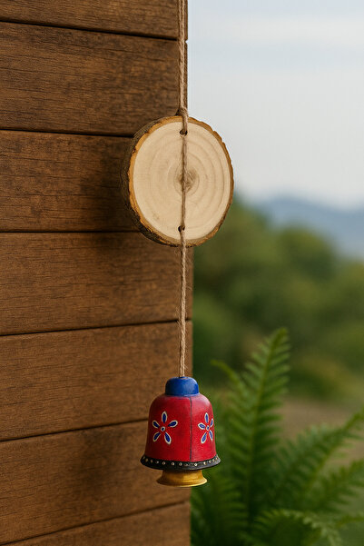Şirin Rustik El Yapımı Süs Çanı - Duvar & Kapı Dekoru Hediyelik 1 adet - Belirtilmemiş renk