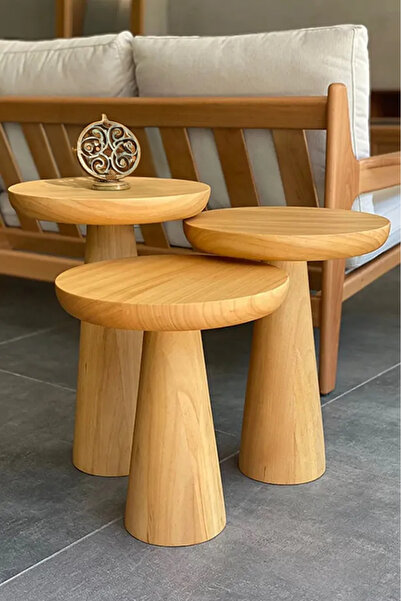 MYFMOBİLYA&AKSESUAR Wooden Vibe Mantar Sehpa Natural