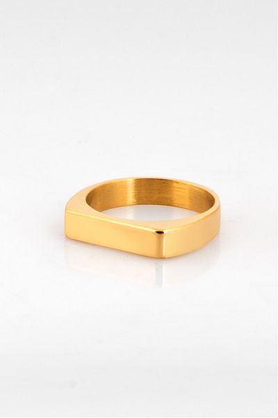 UKHWD SUPPLY خاتم رجالي من الفولاذ المقاوم للصدأ 316L مستطيل الشكل KA1345AL