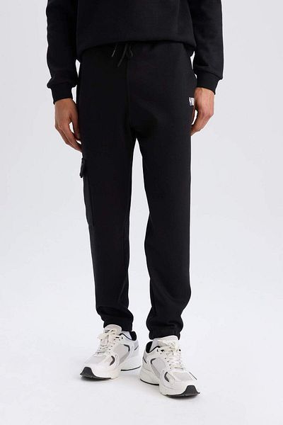 DeFacto DeFactoFit - Pantaloni de sport NBA Brooklyn Nets Sportsman Jogger, cu buzunare, țesătură Skuba Diving, talie B